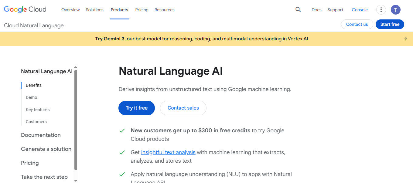 Google Cloud Natural Language API